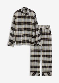 Gewebter Flanell Pyjama in schwarz, Gr&ouml;sse 44/46 (L), bonprix