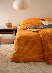 Wendebettwäsche mit grafischem Design in gelb, 135x200 cm, bonprix