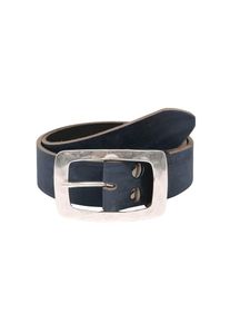 Rettungsring Gürtel , Ledergürtel mit eckiger Schliesse im Vintage-Look , blau