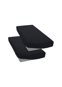 Spannbettlaken »PAPRIKA« Bettlaken, Laken, in zwei Qualitäten: Fleece & Jersey, 100% Polyester , schwarz , my home , Obermaterial: 100% Polyester