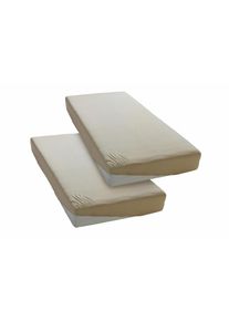 Spannbettlaken »PAPRIKA« Bettlaken, Laken, in zwei Qualitäten: Fleece & Jersey, 100% Polyester , beige , my home , Obermaterial: 100% Polyester