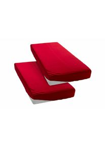 Spannbettlaken »PAPRIKA« Bettlaken, Laken, in zwei Qualitäten: Fleece & Jersey, 100% Polyester , rot , my home , Obermaterial: 100% Polyester