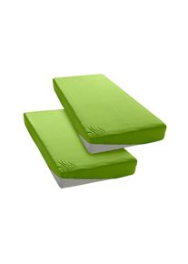 Spannbettlaken »PAPRIKA« Bettlaken, Laken, in zwei Qualitäten: Fleece & Jersey, 100% Polyester , grün , my home , Obermaterial: 100% Polyester