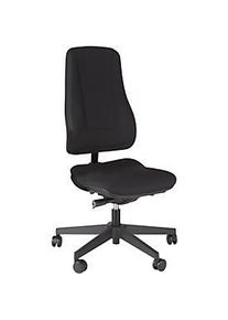 Prosedia Bürostuhl LEANOS V ERGO, Synchronmechanik, ohne Armlehnen, hohe Rückenlehne, schwarz/schwarz