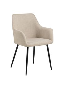 Mid.you Armlehnstuhl , Beige , Textil , rund , 59x85x59 cm , Esszimmer, St&uuml;hle, Polsterst&uuml;hle