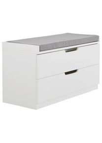 Mid.you Garderobenbank , Grau, Weiss , Holzwerkstoff , 2 Schubladen , 80x44.5x35.5 cm , Garderobe, Garderobenbänke