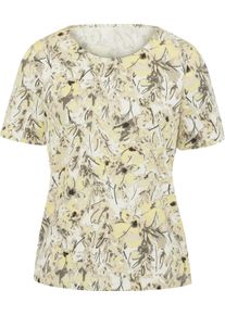Damen Kurzarmshirt im floralen Dessin ecru-sand-bedruckt
