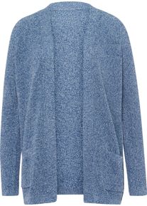 Damen Strickjacke mit aufgesetzten Taschen mittelblau-meliert