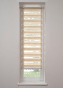 Store double sans cha&icirc;nette effet lin en beige130x45 cm, Couleur/Motif: &eacute;cru, bonprix