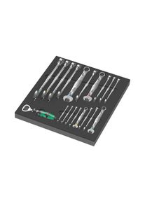 Wera , Gabel- und Ringschlüssel »9731 Schaumstoffeinlage 6003 Joker Se« 19 Stk. tlg. , grün , Ringmaulschlüssel mit speziellen Maulgeometrie...