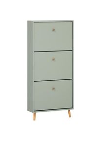 Schuhschrank »Bjarne, Breite 59 cm« Griffe und Möbelfüsse aus Massivholz , grün , Schildmeyer