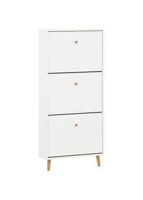Schuhschrank »Bjarne, Breite 59 cm« Griffe und Möbelfüsse aus Massivholz , weiss , Schildmeyer