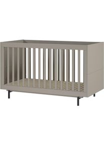 Germania, Germania Babybett &raquo;Tomino&laquo; 1 Stk. tlg. inkl. Umbauseiten, B/H/T 144/87/75 cm, belastbar bis 100 kg, steingrau, Massivholz, Spanplatte, Stahl