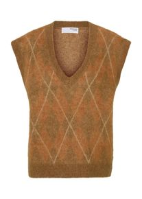 Selected Pullunder 'SLFLULU' Damen Gr&ouml;&szlig;e S cognac / hellbraun / wei&szlig;