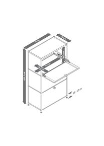 Tchibo - Kommode Metall »Cn3« mit 3 Klappenfächern - 77x40x120,5cm - olivgrün - Stahl / Aluminium / Kunststoff