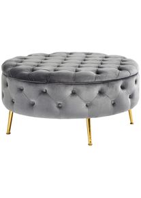 Xora Hocker , Grau, Goldfarben , Textil , rund , 90x44x90 cm , Stauraum , Wohnzimmer, Sessel, Hocker, Sitzhocker