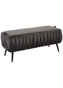 Xora Hockerbank , Schwarz, Dunkelgrau , Metall, Textil , 110x46x45 cm , Truhe im Sitz, In verschiedenen Gr&ouml;ssen erh&auml;ltlich , Esszimmer, B&auml;nke, Sitzb&auml;nke