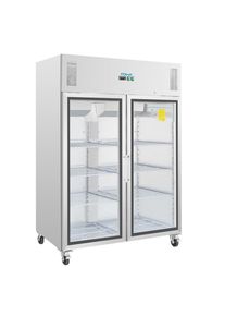 Edelstahl Polar G-Serie Gastro K&uuml;hlschrank 2-t&uuml;rig 1200 Liter mit Glast&uuml;r | Gastro K&uuml;hlschrank -t&uuml;rig
