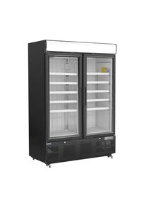 Gastro Polar G-Serie Gefrierschrank 920 Liter mit Glast&uuml;r, schwarz | Gefrierschrank Edelstahl | Gewerbe Tiefk&uuml;hlschrank