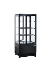 Polar C-Serie Tischkühlvitrine 86 Liter mit gebogener Tür, schwarz, Gastronomie-Bedarf