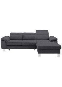 Xora Ecksofa , Grau , Textil , Uni , Ottomane rechts, L-Form , 250x167 cm , seitenverkehrt erh&auml;ltlich, Hocker erh&auml;ltlich , Wohnzimmer, Sofas & Couches, Wohnlandschaften, Ecksofas
