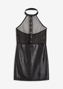 Nuisette dos-nu effet wetlook en noir, Taille 40/42 (M), bonprix