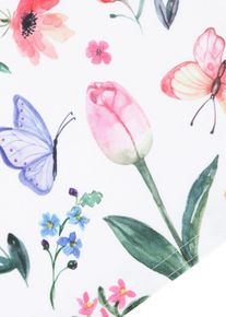 Lot de 4 sets de table avec imprimé fleurs en blanc30x45 cm, Couleur/Motif: blanc/multicolore, bonprix