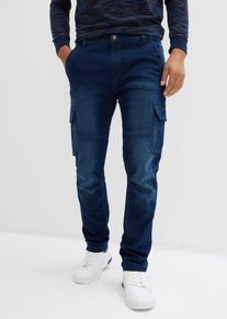 Thermo Regular Fit Cargo-Jeans mit Komfortbund und Flanellfutter Straight in blau, Gr&ouml;sse 46, 98% Baumwolle, bonprix