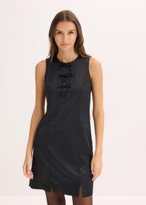 Minikleid aus gl&auml;nzendem Satin in schwarz, Gr&ouml;sse 40, bonprix