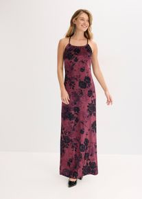 Maxikleid aus glänzendem Samt in braun, Grösse 48, bonprix