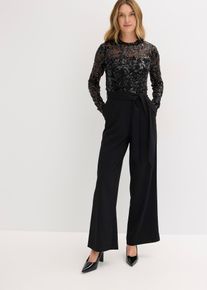 Overall mit Paillettenstickerei in schwarz, Gr&ouml;sse 54, bonprix