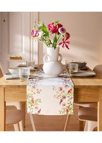 Chemin de table à imprimé floral en multicolore30x180 cm, Couleur/Motif: multicolore/blanc, bonprix