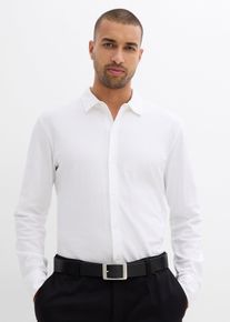 Super-Stretchhemd aus Baumwoll-Piqu&eacute; Slim Fit in weiss, Gr&ouml;sse 43/44 (XL), 95% Baumwolle, bonprix
