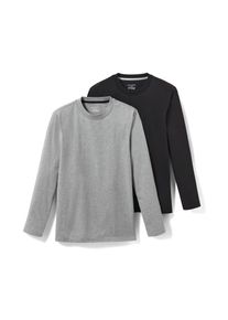 Tchibo - 2 t-shirts manches longues - taille: M - gris/noir