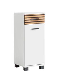 Unterschrank »Katta, Breite 30 cm« Wechselbarer Türanschlag, Schublade mit Akustikprint , weiss , Welltime