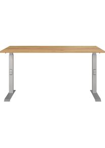 Schreibtisch »Downey« höhenverstellbar von 68-91 cm, verfügbar in verschiedenen Breiten , silberfarben , Germania