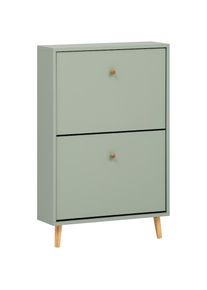 Schuhschrank »Bjarne, Breite 59 cm« Griffe und Möbelfüsse aus Massivholz , grün , Schildmeyer