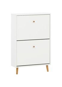 Schuhschrank »Bjarne, Breite 59 cm« Griffe und Möbelfüsse aus Massivholz , weiss , Schildmeyer