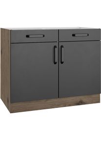 Wiho-Küchen Unterschrank »Elba« Breite 100 cm , schwarz , wiho Küchen