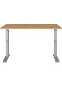 Schreibtisch »Downey« höhenverstellbar von 68-91 cm, verfügbar in verschiedenen Breiten , silberfarben , Germania