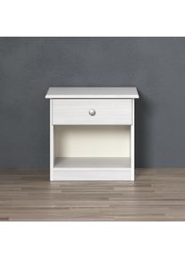 Home Affaire Nachtkommode »Delsbo Nachtschrank Schrank Schlafzimmer Beistellschrank« Landhaus Design aus Kiefernholz, 1 Stk. tlg. Massivholz Nachttisch Weiss...