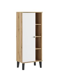 Inosign Stauraumschrank »Oslo, Badschrank mit Knopfgriff, Hochschrank im skandinavischen Design« in der Türfarbe Weiss oder Grau verfügbar, ausreichend...