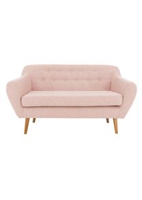 Home Affaire, Home Affaire 2-Sitzer &raquo;Renne&laquo; mit Heftung im R&uuml;cken im skandinavischem Stil, ros&eacute;, Leder Belfast (echtes Rindsleder), B/H/T: 128 cm x 78