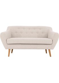 Home Affaire, Home Affaire 2-Sitzer &raquo;Renne&laquo; mit Heftung im R&uuml;cken im skandinavischem Stil, beige, Leder Belfast (echtes Rindsleder), B/H/T: 128 cm x 