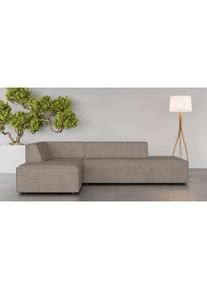 Ecksofa »Ecksofa Cavan mit Ottomane links oder rechts bestellbar« L-Form mit Wellenunterfederung, Masse B/T/H: 270/180/72 cm , grau , GOODproduct