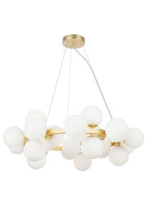 Maytoni Pendelleuchte , Goldfarben , Metall, Glas , 23.8x135.4x69 cm , CE , beliebig k&uuml;rzbar, gleichm&auml;ssige Lichtverteilung , Lampen & Leuchten, Innenbeleuchtung, H&auml;ngelampen, Pendelleuchten