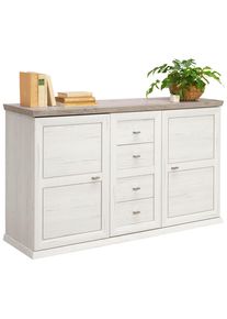 Hom&acute;in Hom`in Sideboard , Grau, Weiss , Metall , 2 F&auml;cher , 4 Schublade(n) Schubladen , 149x89.5x43 cm , Typenauswahl, Beim&ouml;bel erh&auml;ltlich , Kleinm&ouml;bel, Kommoden, Sideboards