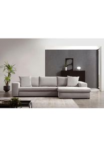 Home Affaire, Home Affaire Ecksofa &raquo;SLEETLAND XXL in Samtvelours oder Vintage-Leder-Optik, L-Form,&laquo; besonders gross und bequem, silber, B/H/T: 325 cm 
