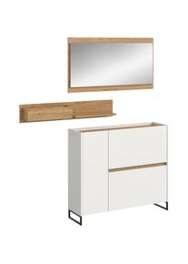 Inosign , Garderoben-Set »EVRID, 3-teilig, Breite 140 cm, individuell stellbar & erweiterbar« best. aus: Kommode, Wandboard & Spiegel, 3 Stk. tlg....