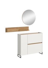 Inosign , Garderoben-Set »EVRID, 3-teilig, Breite 140 cm, individuell stellbar & erweiterbar« best. aus: Kommode, Wandboard & Spiegel, 3 Stk. tlg....